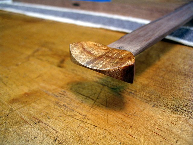 Carved Burl Handle From Right
